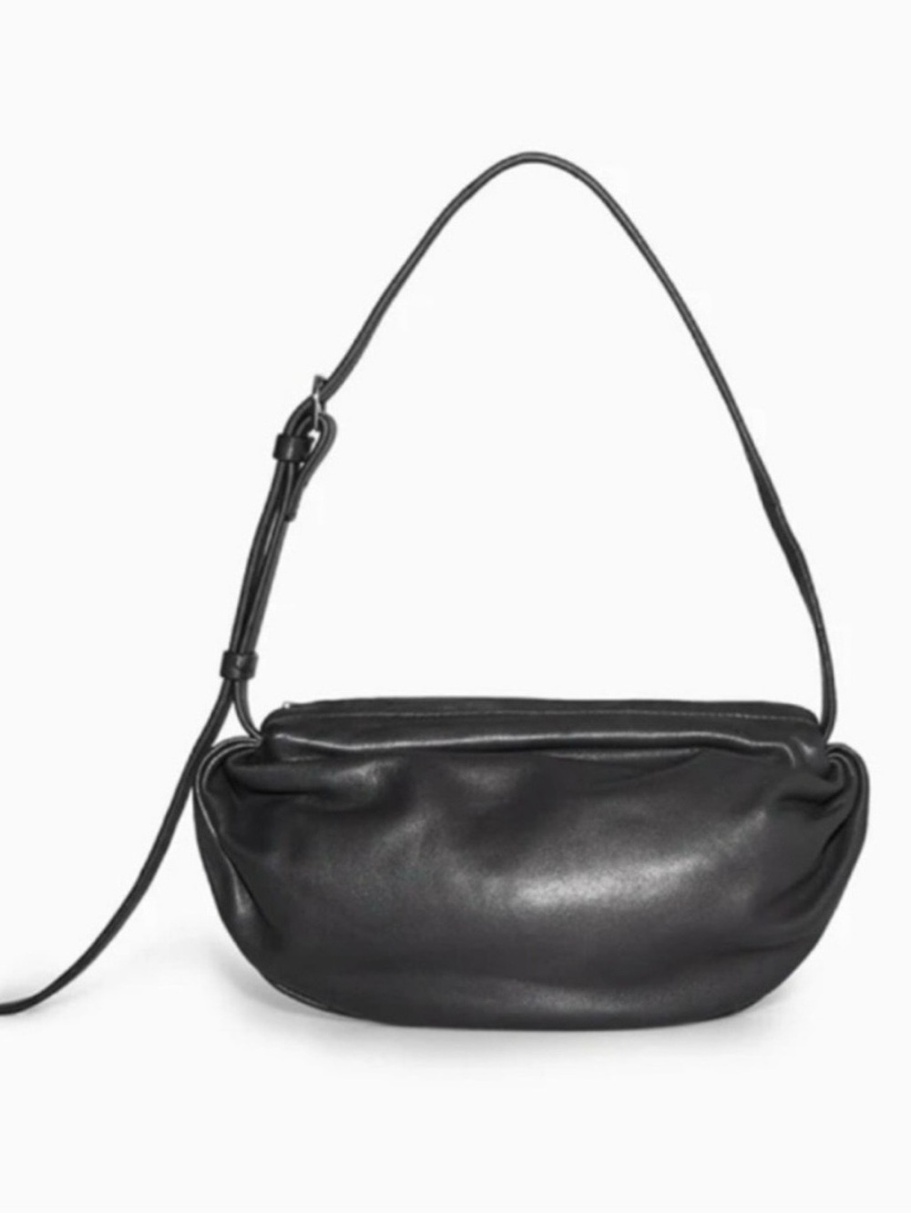 COS Black Leather Mini Shoulder Bag - Sleek Minimal Design - Picture 2 of 8